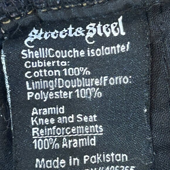 Streets & Steel Black Motorcycle Jeans Reinforced Aramid Knees Size 28 - Picture 5 of 11